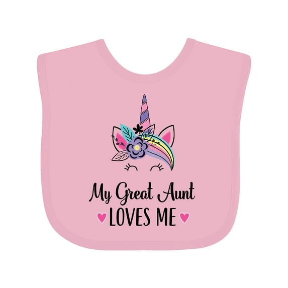 Inktastic My Great Aunt Loves Me Unicorn Niece Girls Baby Bib