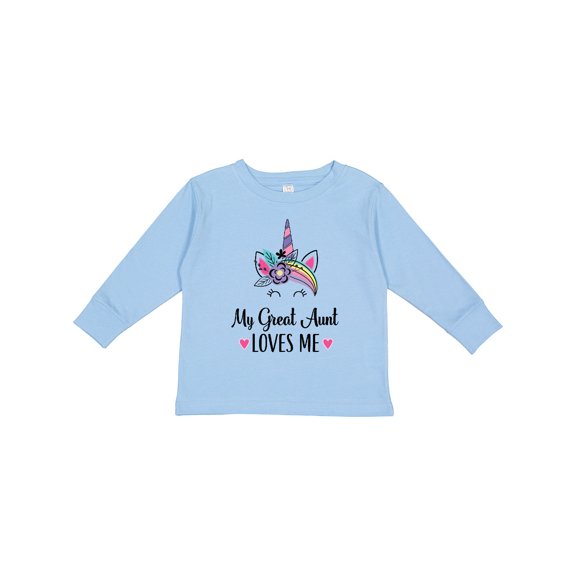 Inktastic My Great Aunt Loves Me Unicorn Niece Girls Long Sleeve Toddler T-Shirt