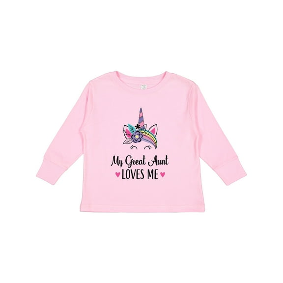 Inktastic My Great Aunt Loves Me Unicorn Niece Girls Long Sleeve Toddler T-Shirt
