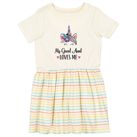 Inktastic My Great Aunt Loves Me Unicorn Niece Girls Toddler Dress