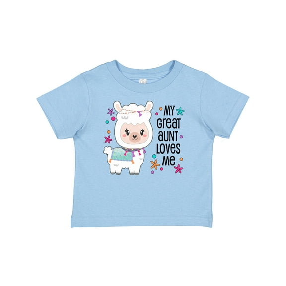 Inktastic My Great Aunt Loves Me- cute and happy llama Boys or Girls Baby T-Shirt