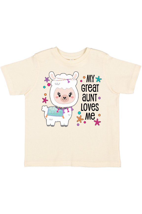 My Great Aunt Loves Me- cute and happy llama Boys or Girls Toddler T-Shirt
