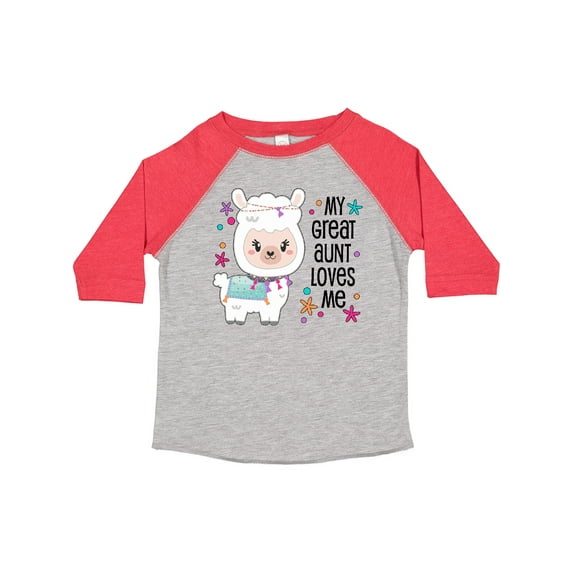 Inktastic My Great Aunt Loves Me- cute and happy llama Boys or Girls Toddler T-Shirt