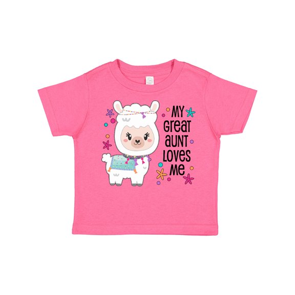Inktastic My Great Aunt Loves Me- cute and happy llama Boys or Girls Toddler T-Shirt