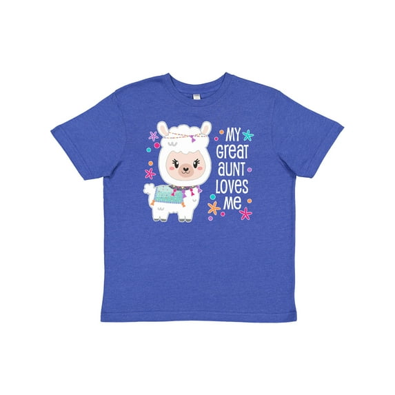 Inktastic My Great Aunt Loves Me- cute and happy llama Youth T-Shirt