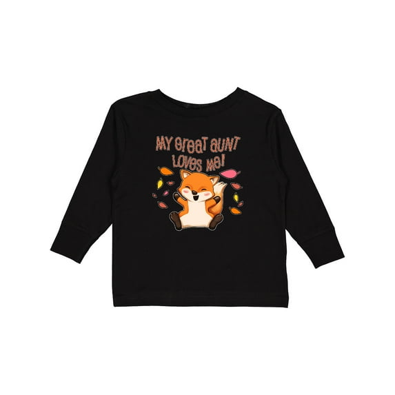 Inktastic My Great Aunt Loves Me- cute baby fox Boys or Girls Long Sleeve Toddler T-Shirt