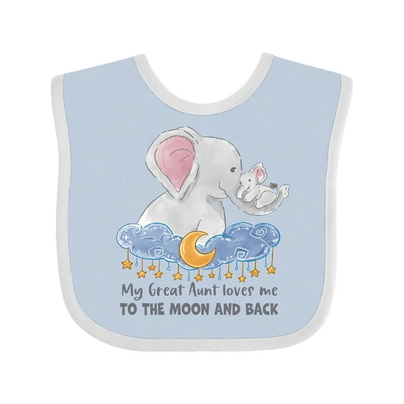 Inktastic My Great Aunt Loves Me to the Moon and Back Boys or Girls Baby Bib