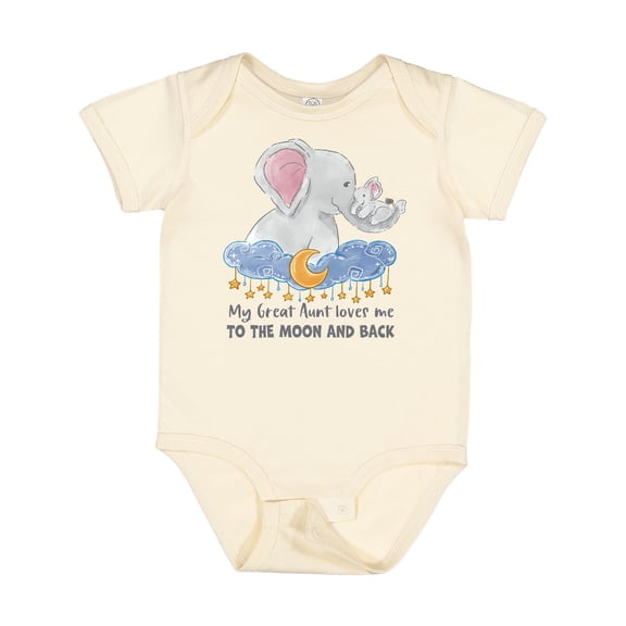 Inktastic My Great Aunt Loves Me to the Moon and Back Boys or Girls Baby Bodysuit