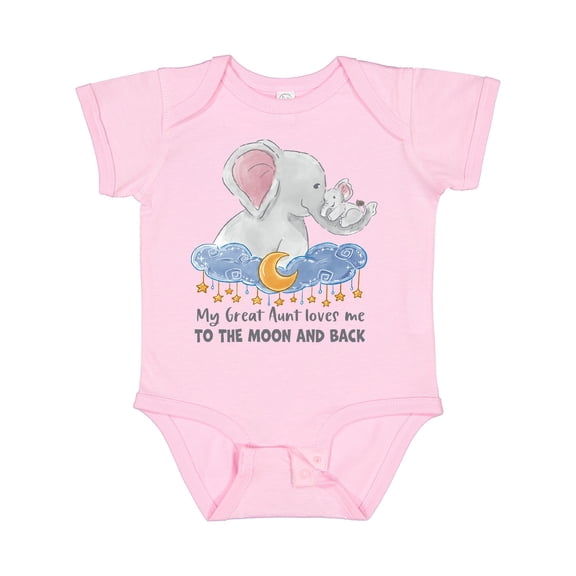 Inktastic My Great Aunt Loves Me to the Moon and Back Boys or Girls Baby Bodysuit