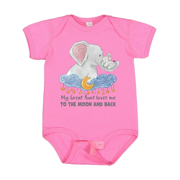 Inktastic My Great Aunt Loves Me to the Moon and Back Boys or Girls Baby Bodysuit