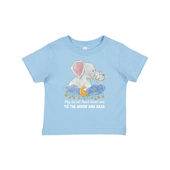 Inktastic My Great Aunt Loves Me to the Moon and Back Elephant Family Boys or Girls Baby T-Shirt