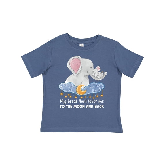 Inktastic My Great Aunt Loves Me to the Moon and Back Elephant Family Boys or Girls Toddler T-Shirt
