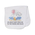 thumbnail image 1 of Inktastic My Great Aunt Loves Me to the Moon and Back Elephants Baby Burp Cloth, 1 of 3