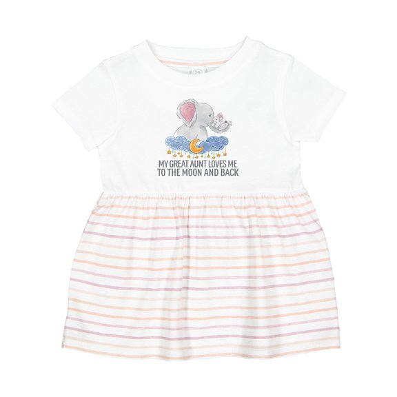 Inktastic My Great Aunt Loves Me to the Moon and Back Elephants Girls Baby Dress