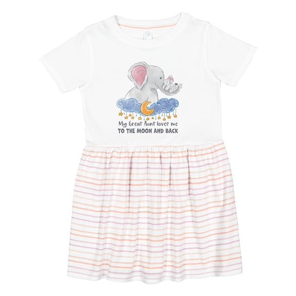 Inktastic My Great Aunt Loves Me to the Moon and Back Girls Toddler Dress