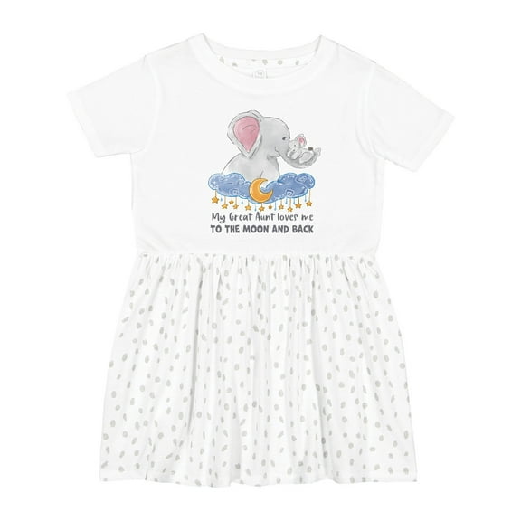 Inktastic My Great Aunt Loves Me to the Moon and Back Girls Toddler Dress