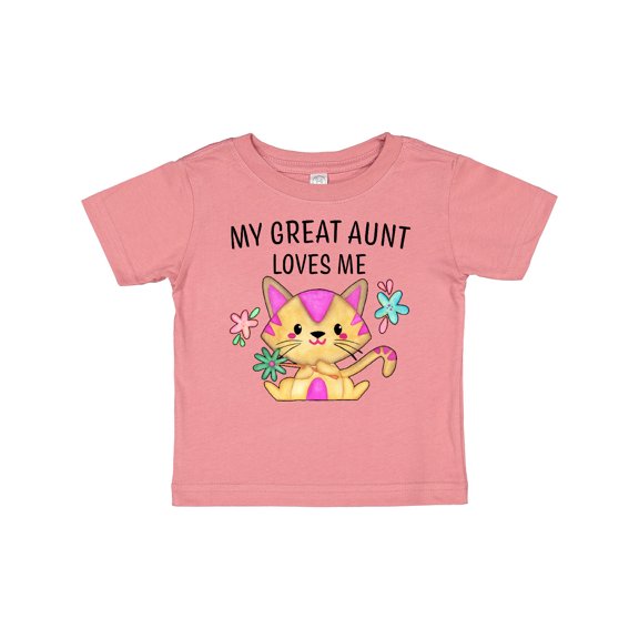 Inktastic My Great Aunt Loves Me with Cute Kitten and Flowers Boys or Girls Baby T-Shirt