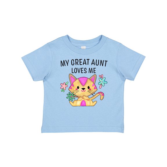Inktastic My Great Aunt Loves Me with Cute Kitten and Flowers Boys or Girls Baby T-Shirt