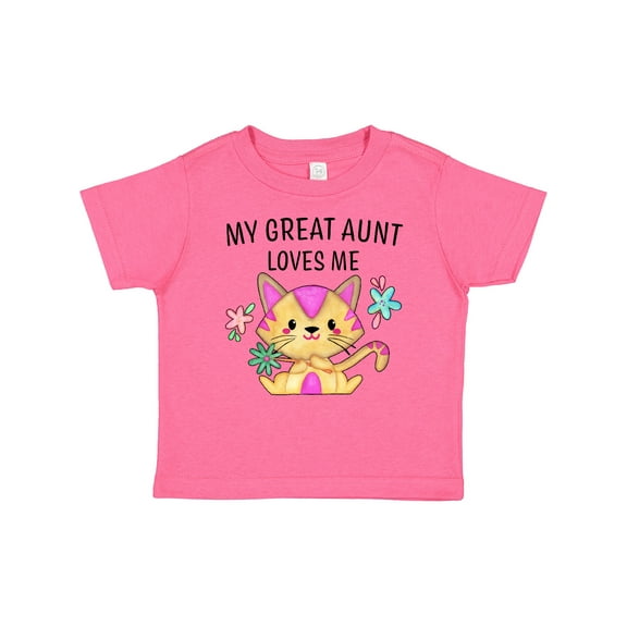 Inktastic My Great Aunt Loves Me with Cute Kitten and Flowers Boys or Girls Baby T-Shirt