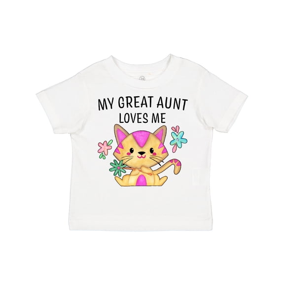 Inktastic My Great Aunt Loves Me with Cute Kitten and Flowers Boys or Girls Toddler T-Shirt