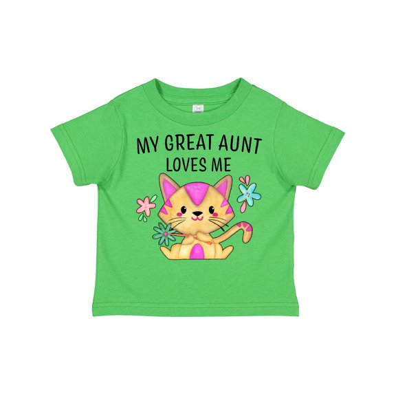Inktastic My Great Aunt Loves Me with Cute Kitten and Flowers Boys or Girls Toddler T-Shirt