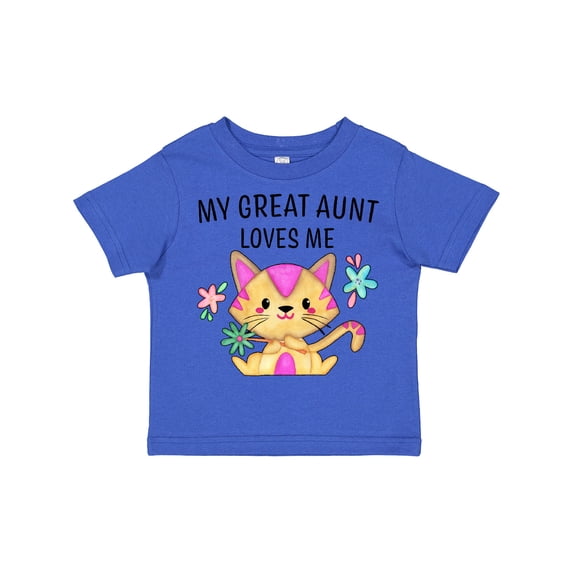 Inktastic My Great Aunt Loves Me with Cute Kitten and Flowers Boys or Girls Toddler T-Shirt