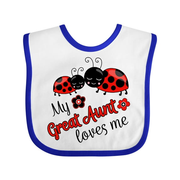 Inktastic My Great Aunt Loves Me with Cute Ladybugs Boys or Girls Baby Bib