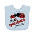 thumbnail image 1 of Inktastic My Great Aunt Loves Me with Cute Ladybugs Boys or Girls Baby Bib, 1 of 4