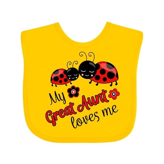 Inktastic My Great Aunt Loves Me with Cute Ladybugs Boys or Girls Baby Bib
