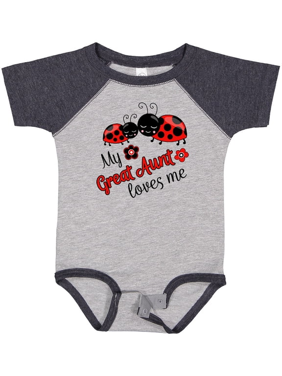 My Great Aunt Loves Me with Cute Ladybugs Boys or Girls Baby Bodysuit