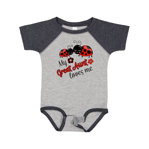 Inktastic My Great Aunt Loves Me with Cute Ladybugs Boys or Girls Baby Bodysuit