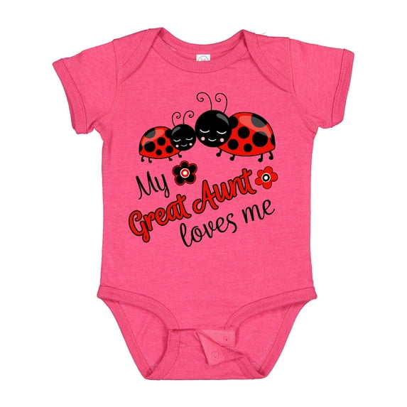 Inktastic My Great Aunt Loves Me with Cute Ladybugs Boys or Girls Baby Bodysuit