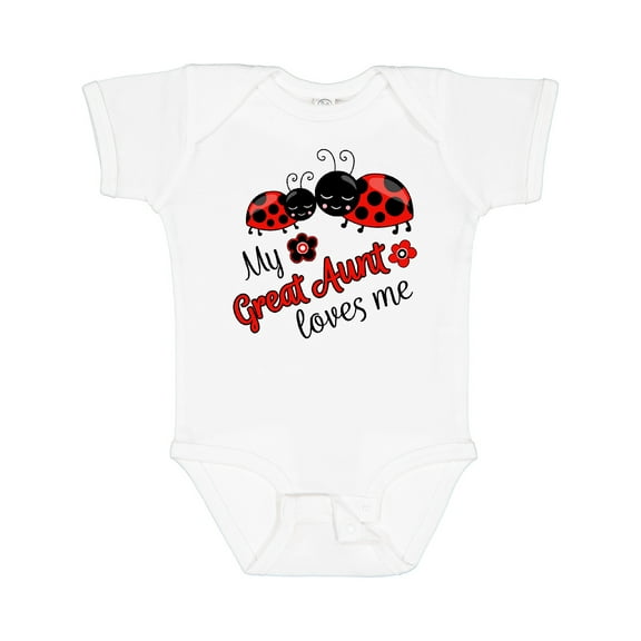 Inktastic My Great Aunt Loves Me with Cute Ladybugs Boys or Girls Baby Bodysuit