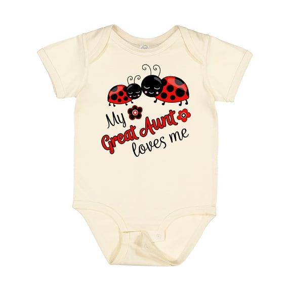 Inktastic My Great Aunt Loves Me with Cute Ladybugs Boys or Girls Baby Bodysuit