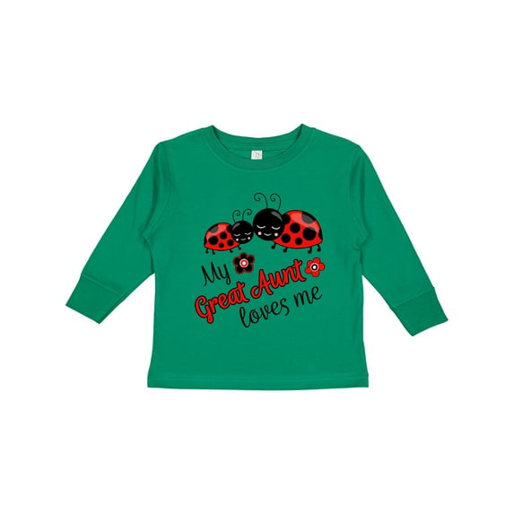Inktastic My Great Aunt Loves Me with Cute Ladybugs Boys or Girls Long Sleeve Toddler T-Shirt