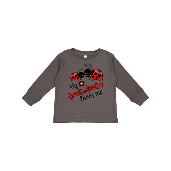 Inktastic My Great Aunt Loves Me with Cute Ladybugs Boys or Girls Long Sleeve Toddler T-Shirt