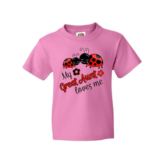 Inktastic My Great Aunt Loves Me with Cute Ladybugs Youth T-Shirt