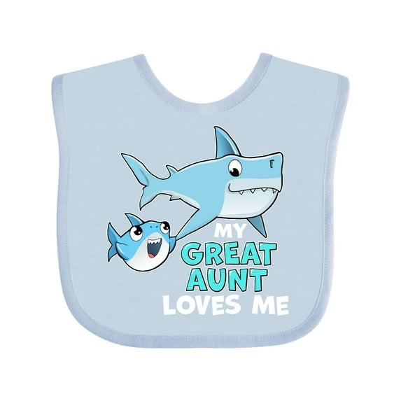 Inktastic My Great Aunt Loves Me with Cute Sharks Boys or Girls Baby Bib