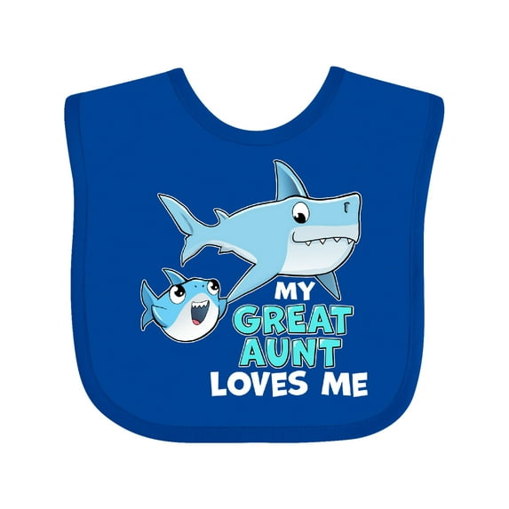 Inktastic My Great Aunt Loves Me with Cute Sharks Boys or Girls Baby Bib