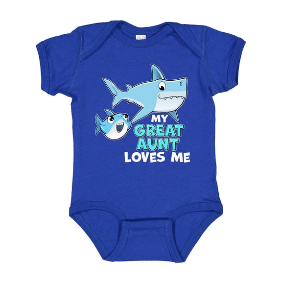 Inktastic My Great Aunt Loves Me with Cute Sharks Boys or Girls Baby Bodysuit