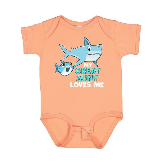 Inktastic My Great Aunt Loves Me with Cute Sharks Boys or Girls Baby Bodysuit