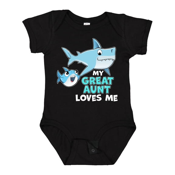 Inktastic My Great Aunt Loves Me with Cute Sharks Boys or Girls Baby Bodysuit