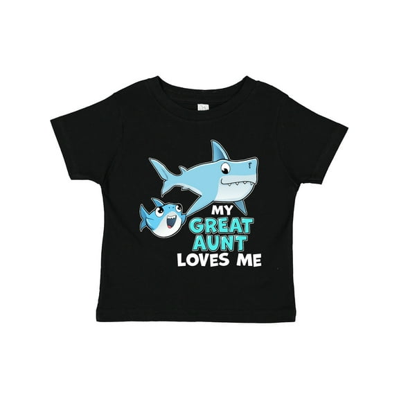 Inktastic My Great Aunt Loves Me with Cute Sharks Boys or Girls Toddler T-Shirt