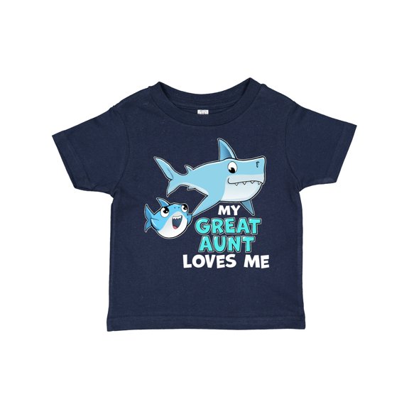Inktastic My Great Aunt Loves Me with Cute Sharks Boys or Girls Toddler T-Shirt
