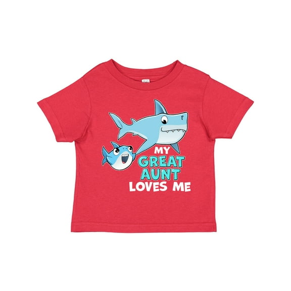 Inktastic My Great Aunt Loves Me with Cute Sharks Boys or Girls Toddler T-Shirt