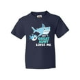 thumbnail image 1 of Inktastic My Great Aunt Loves Me with Cute Sharks Youth T-Shirt, 1 of 5