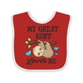 thumbnail image 1 of Inktastic My Great Aunt Loves Me with Sloth and Hearts Boys or Girls Baby Bib, 1 of 4