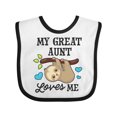thumbnail image 1 of Inktastic My Great Aunt Loves Me with Sloth and Hearts Boys or Girls Baby Bib, 1 of 4