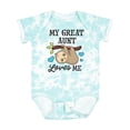 thumbnail image 1 of Inktastic My Great Aunt Loves Me with Sloth and Hearts Boys or Girls Baby Bodysuit, 1 of 5