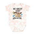 thumbnail image 1 of Inktastic My Great Aunt Loves Me with Sloth and Hearts Boys or Girls Baby Bodysuit, 1 of 5